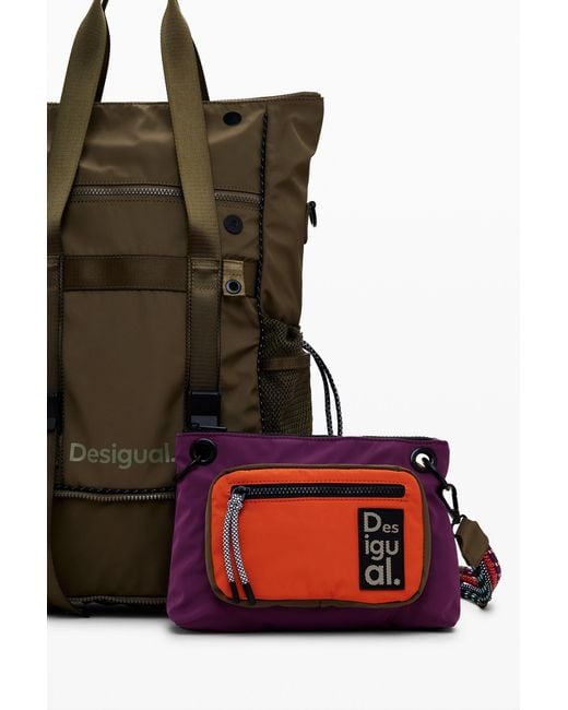 Desigual Red Large Modular Backpack, Polyester