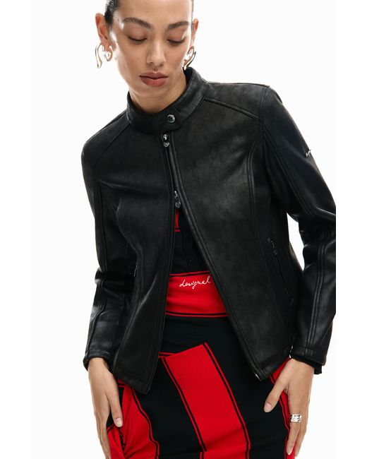 Desigual Red Mao Collar Jacket, Polyester