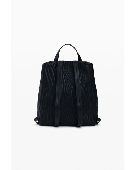 Desigual Black Small Backpack With Embossed Design, Polyurethane