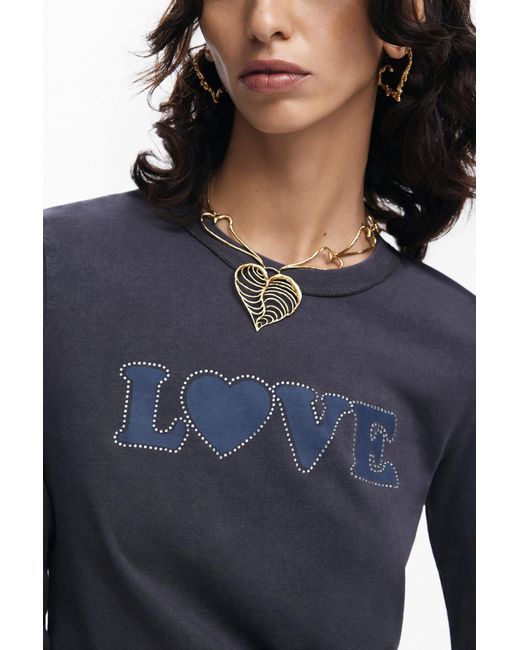 Desigual Blue Love T-Shirt, Cotton