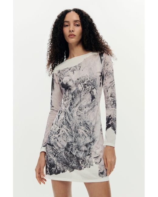 Desigual Black Printed Collage Dress, Polyester