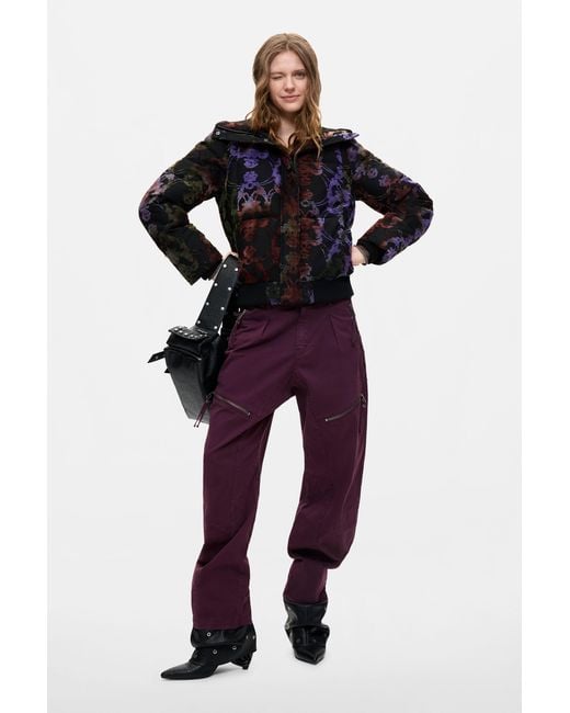 Desigual Blue Short Padded Coat, Polyester