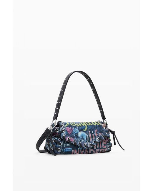 Desigual Blue Medium Graffiti Bag