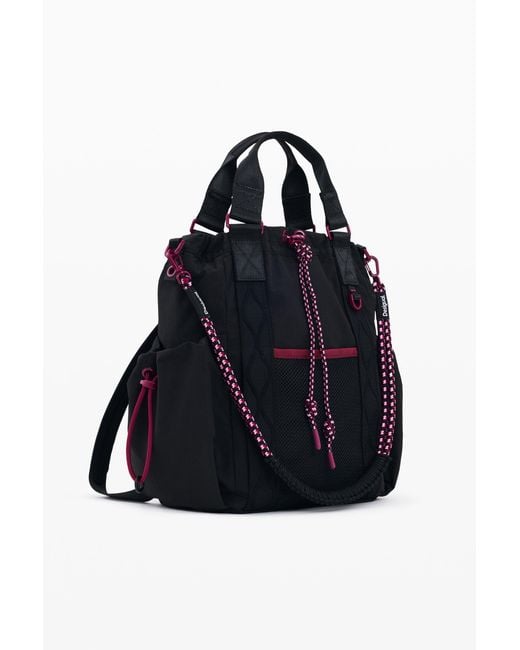 Desigual Black Medium Nylon Backpack, Polyester