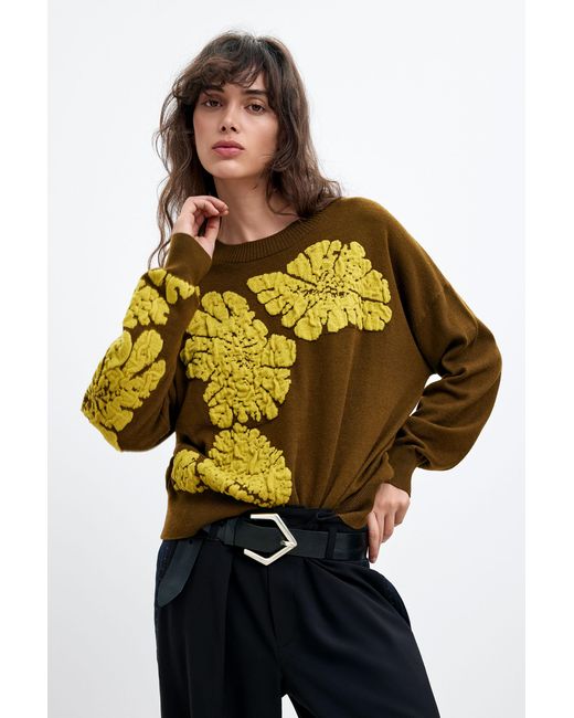 Desigual Green Jacquard Sweater M. C. Lacroix