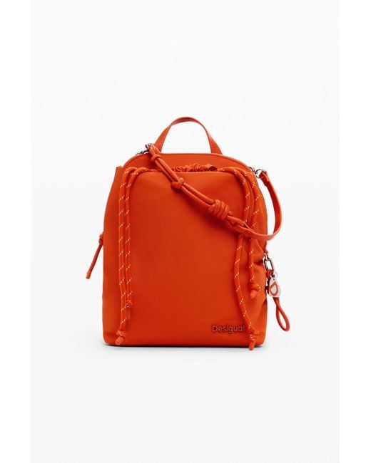 Desigual Orange Medium Padded Sack Backpack