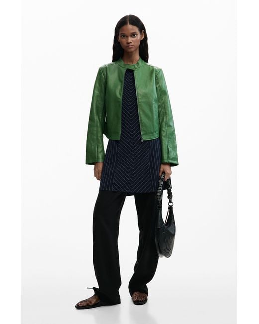 Desigual Green Jacket Faux Leather, Polyurethane