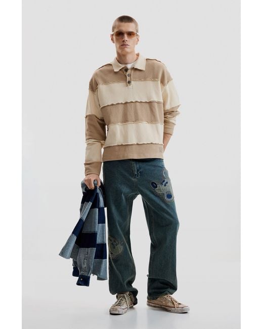Desigual Natural Striped T-Shirt, Cotton for men