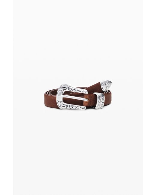 Cinturón Piel Hebilla Cowboy Desigual de color Brown