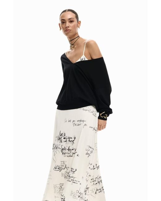 Desigual Black Long Combined Dress