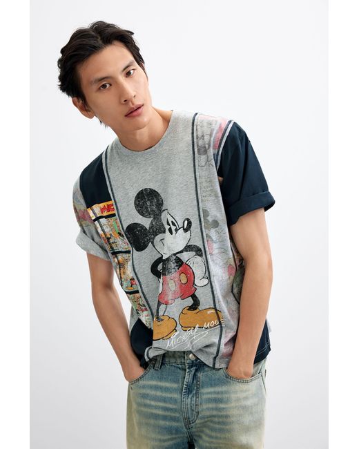 Desigual Blue Mickey Collage T-Shirt, Cotton for men