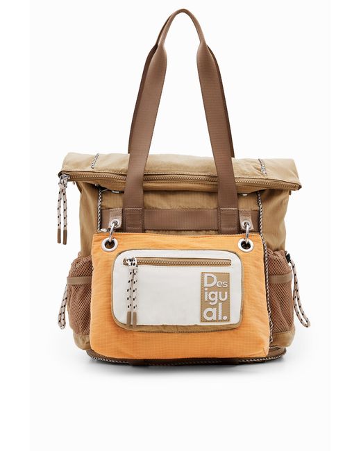 Desigual Brown Large Voyager Multiposition Backpack, Polyamide