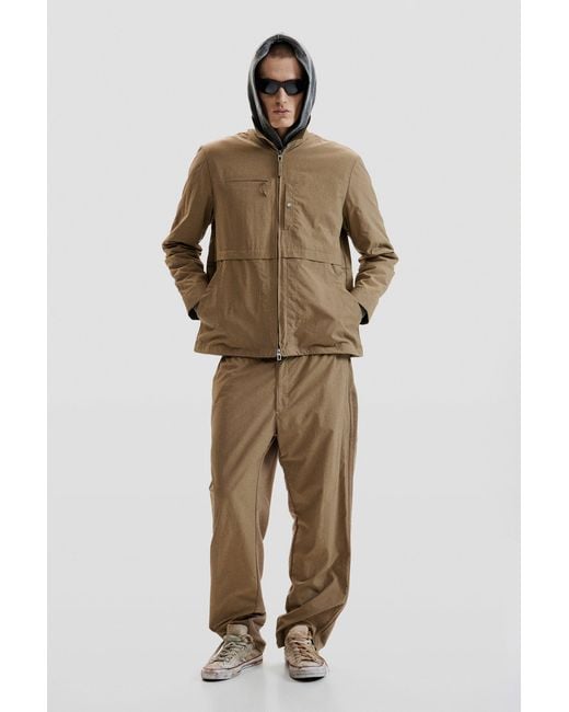 Desigual Brown Technical Knit Jacket, Polyamide for men