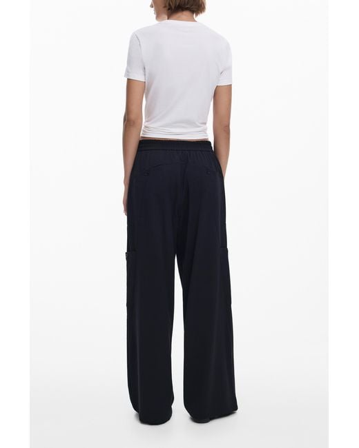 Desigual Blue Straight Plain Tailor Trousers