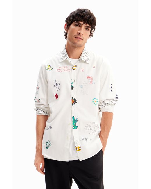 CAM_Santi Camiseta Desigual de hombre de color White