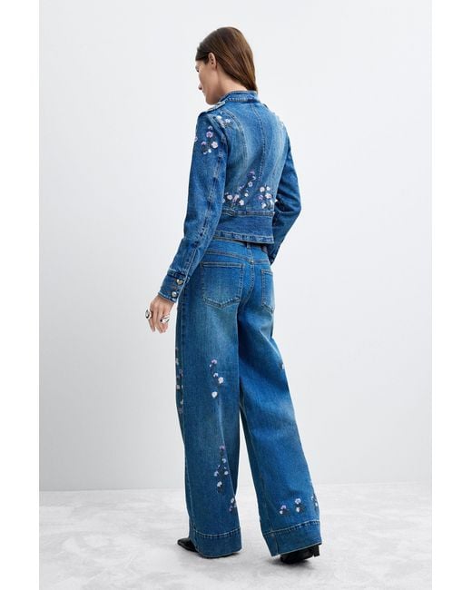 Desigual Blue Straight Jeans M C Lacroix, Cotton