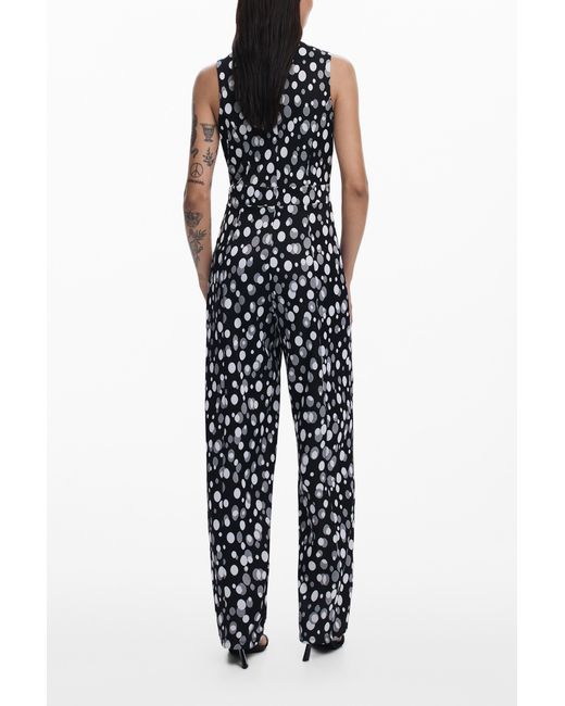 Desigual Blue Polka Dot Jumpsuit, Polyester