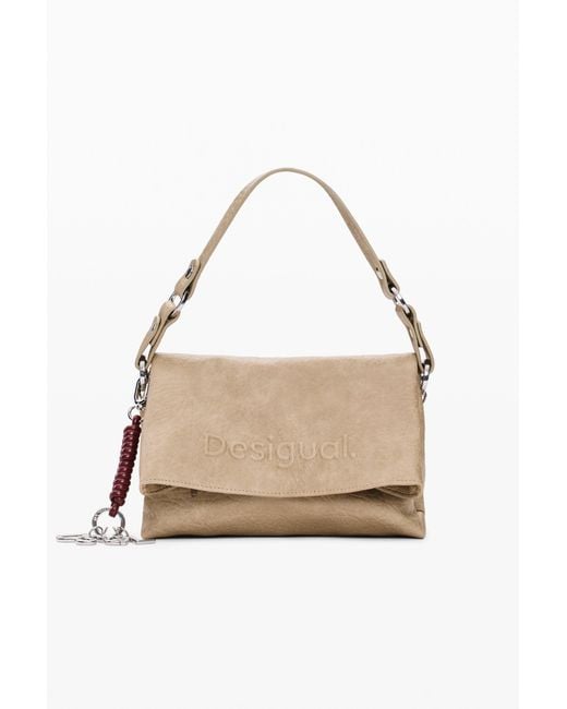 Desigual White Medium Faux Leather Bag, Polyurethane