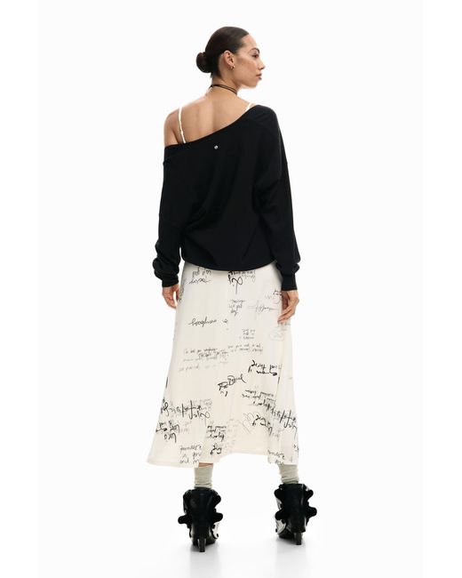 Desigual Black Long Combined Dress
