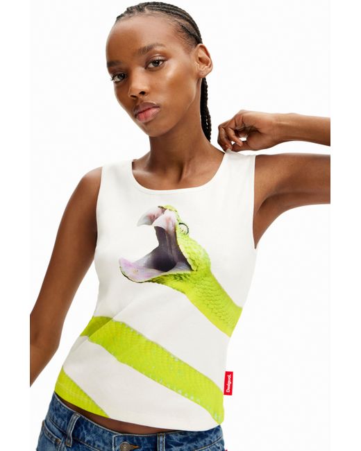 T-shirt Tank-top Desigual Pour Fille 9-10 Ans - Occasion En Très Bon état