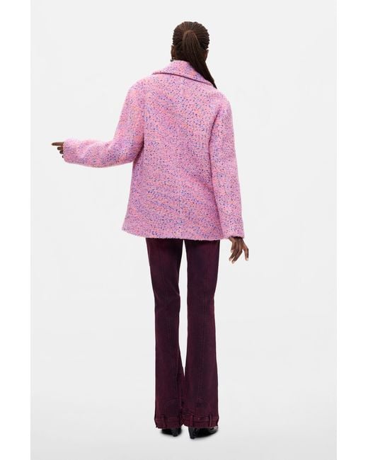 Desigual Pink Short Coat Pockets
