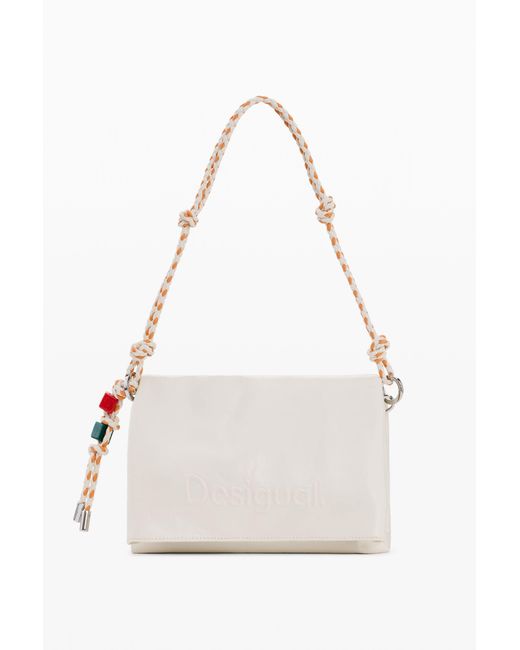Desigual White Medium Charms Bag, Polyurethane