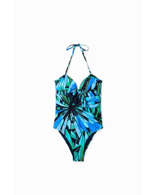 Desigual Blue Tropical Knot Swimsuit