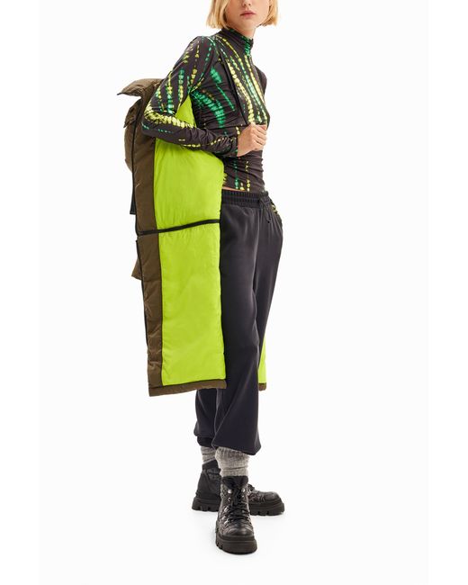 Desigual Green Detachable Padded Coat, Polyamide