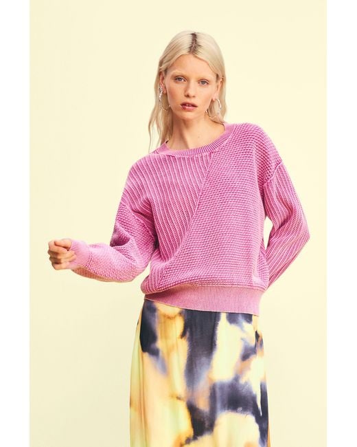 Desigual Pink Basic Knit Sweater, Cotton