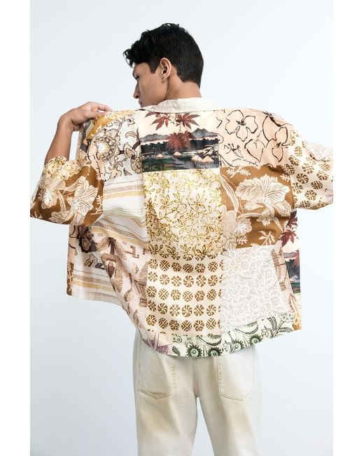 Desigual Natural Oriental Patch Shirt, Cotton for men