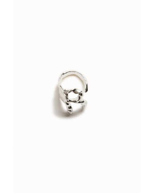 Desigual Black Zalio Plated Letter R Ring