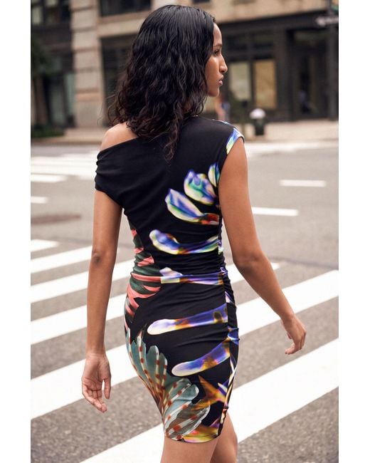 Desigual Black Printed Knit Dress. C. Lacroix, Viscose
