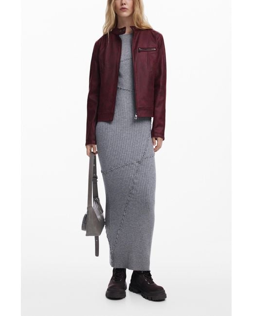 Desigual Purple Biker Jacket, Polyester