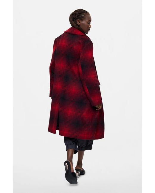 Desigual Long Checkered Coat