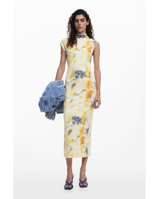 Desigual Blue Floral Tube Dress