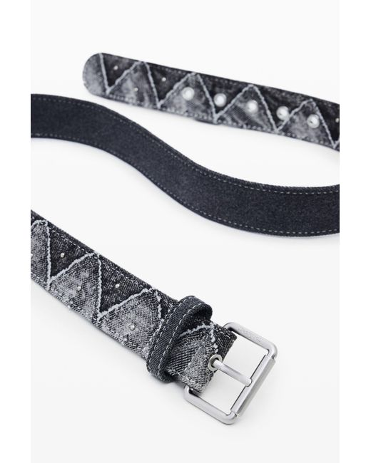 Desigual Blue Denim Zigzag Belt