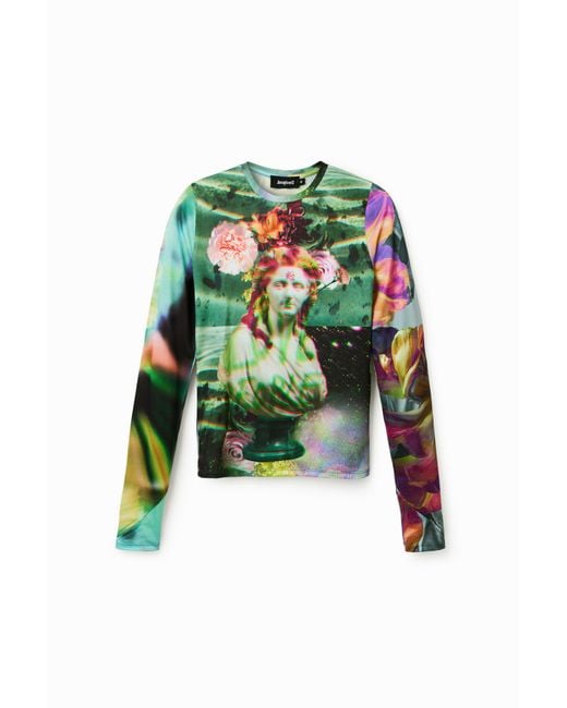 Desigual Blue Fantasy Bust T-Shirt, Polyester