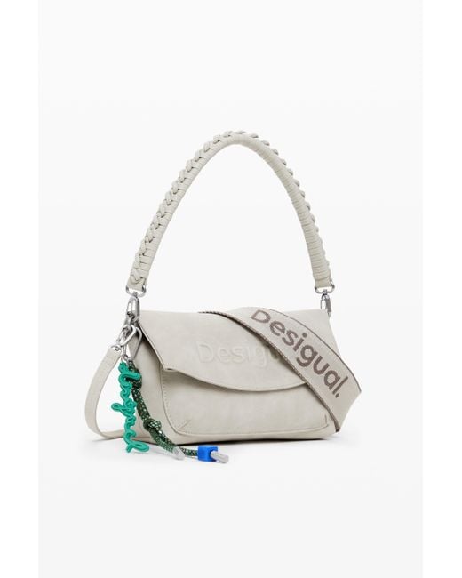 Desigual White Medium 3D Logo Flap Bag