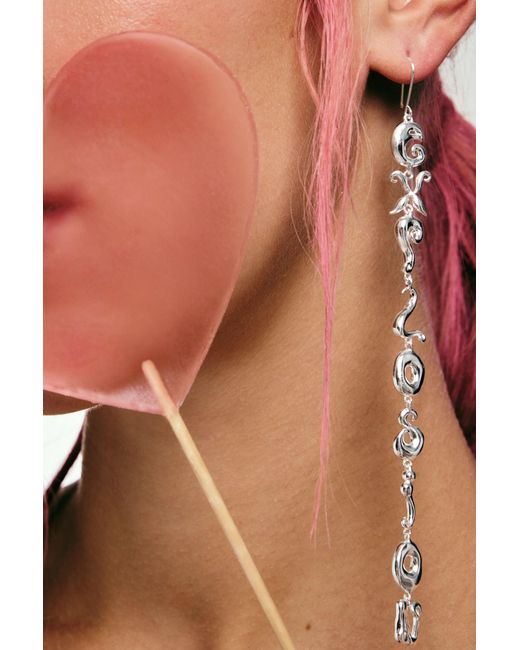 Desigual Pink Earrings Love Explosion