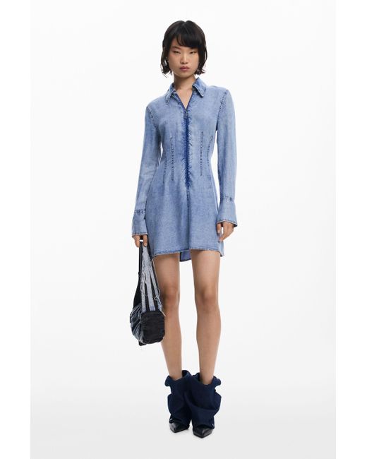 Robe En Denim À Manches Longues Desigual en coloris Blue