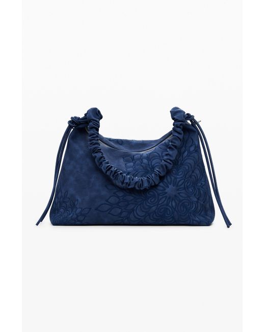 Sac À Bandoulière Moyen Avec Reliefs Mandalas Desigual en coloris Blue