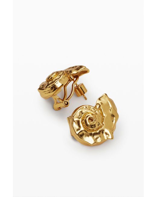 Desigual Metallic Plated Shell Earrings Zalio