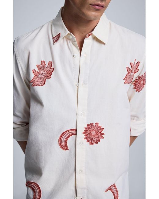 Desigual Gray Printed Jacquard Shirt, Cotton for men