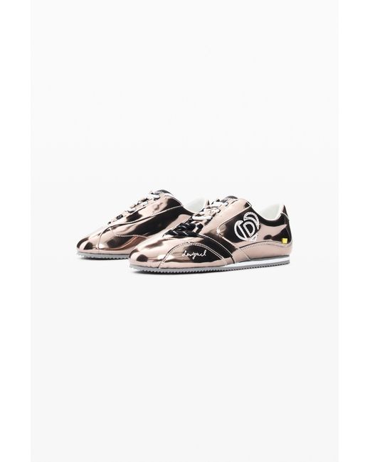 Desigual Black Faux Leather Sneakers, Polyurethane