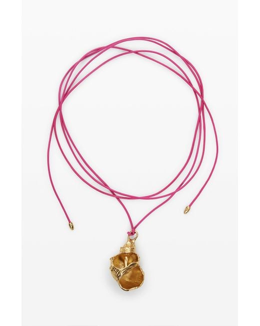 Desigual Pink Shell Pendant Cord Zalio