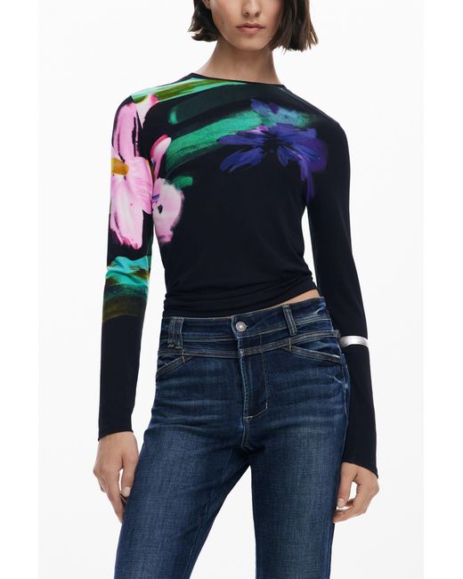 Desigual Blue Washed Flared Jeans