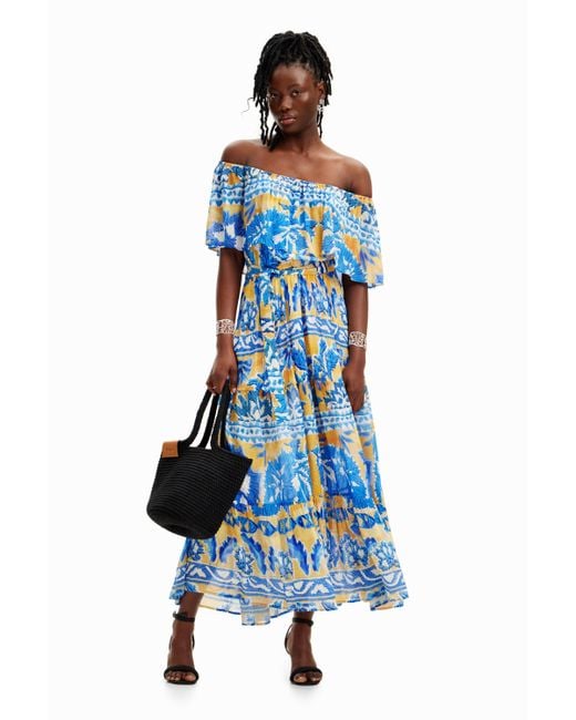 Desigual Blue Arty Maxi-Kleid Stella Jean