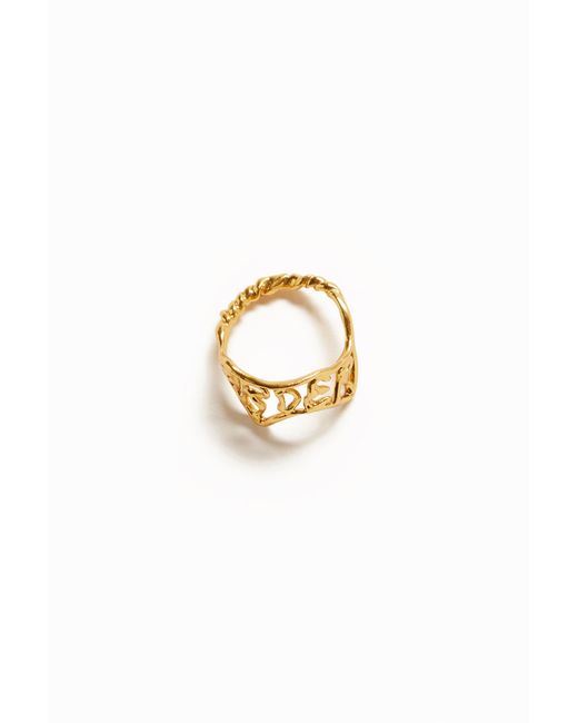 Desigual Metallic Zalio Plated Message Ring