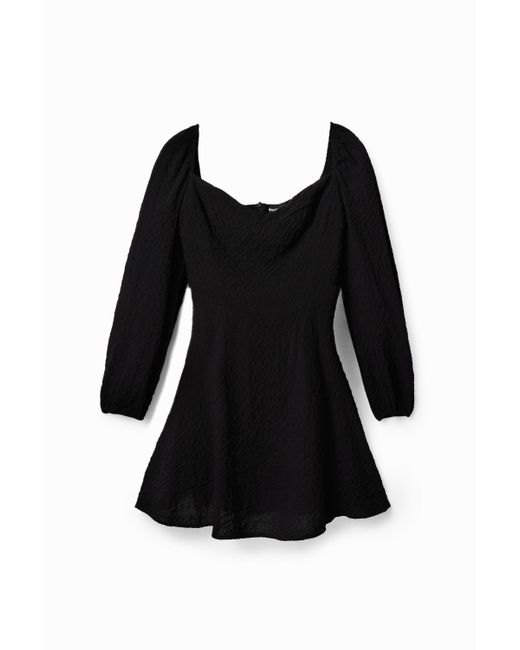 Desigual Black Kurzes Ausgestelltes Kleid Slim