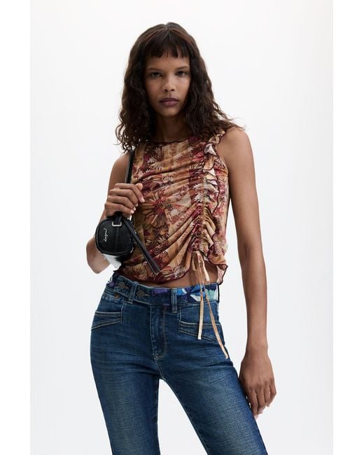 Desigual Blue Flare Jeans, Cotton